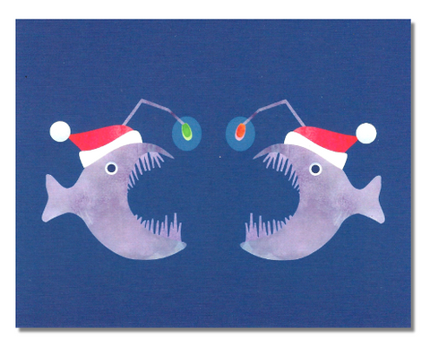 Festive Deep Sea Angler Fish Christmas Card