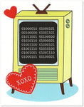Binary Computer Valentine's Day Card
