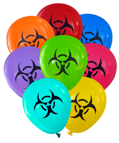 Latex Party Balloons by Nerdy Words, Biohazard, Assorted
