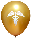 Latex Party Balloons by Nerdy Words, Medical Doctor Nurse Paramedic Emergency Vaccine Gold