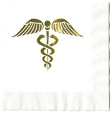 Doctor / Nurse / Medical Caduceus Cocktail Napkins for Vaccination Parties