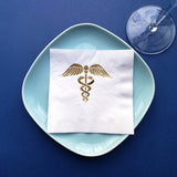 Doctor / Nurse / Medical Caduceus Cocktail Napkins for Vaccination Parties