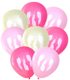 Latex Party Balloons by Nerdy Words, Feather Boho, Pink and Ivory Girl