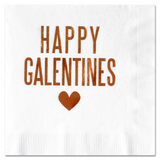 Happy Galentines Copper Foil-Stamped Cocktail Napkins for Anti-Valentine's Day Parties