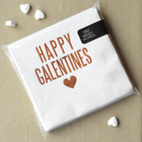 Happy Galentines Copper Foil-Stamped Cocktail Napkins for Anti-Valentine's Day Parties