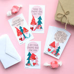 Mini Gnome Valentines (Set of 24, Wallet-Sized Cards) for Valentine's Day 