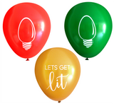 Lets Get Lit/Christmas Lights Balloons for Holiday Party 