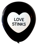 Latex Party Balloons by Nerdy Words, Love Stinks Divorce Anti-Valentine Black