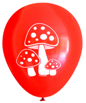 Latex Party Balloons. Mushroom, Wild Wilderness Woodland Super Mario Party - Red