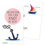 Mini Nautical Sea Pun Joke Valentines (Set of 24, Wallet-Sized Cards) for Valentine's Day 