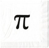 Pi Symbol Matte Black Foil-Stamped Cocktail Napkin for Math Graduation Parties