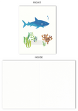 Shark All Occasion Blank Note Cards - Size 4.25" X 5.5"  (Set of 10)
