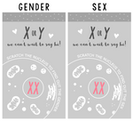 X or Y Chromosome Science Gender Reveal Mini Scratch Cards (Pack of 24, Red-Girl-XX)