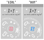 X or Y Chromosome Science Gender Reveal Mini Scratch Cards (Pack of 24, Red-Girl-XX)