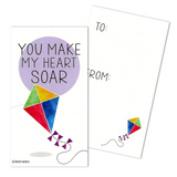 Mini Kids Childrens Classic Games Kite Maze Marble Paper Airplane Activity Pun Joke Valentines (Set of 24, Wallet-Sized Cards) for Valentine's Day 