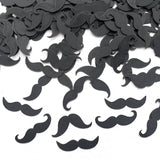 Little Mustache Themed Black Paper Cardstock Confetti one man forest creature beard masculine boy party supplies ideas new hunter axe ax outdoors rustic wedding tablecloth chic two first second third three decorations table barber lash moustache wig Ron Swanson movember cancer dad father Father’s Day