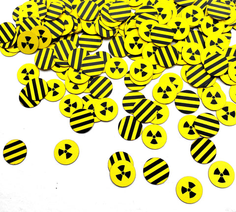 Radioactive Symbol Science Themed Confetti supplies college chemistry scientist birthday lab ideas geeky hospital doctor nurse university video game funny class student biology teacher prof quarantine quaranteen isolation social distancing virus nuclear cold fusion physicist radiologist phd