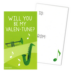Mini Kids Childrens Music Piano Trumpet Saxophone Band Instrument Lesson Pun Joke Valentines (Set of 24, Wallet-Sized Cards) for Valentine's Day 