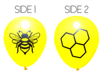 Latex Party Balloons by Nerdy Words, Honeybee Bumble Bee Honey Comb Yellow Black