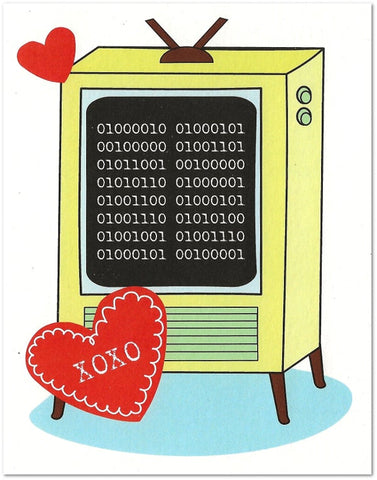 Binary Computer Valentine's Day Card