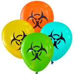 Latex Party Balloons by Nerdy Words, Biohazard, Lime, Aqua, Yellow, Orange