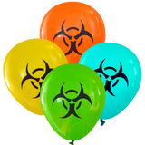 Latex Party Balloons by Nerdy Words, Biohazard, Lime, Aqua, Yellow, Orange