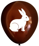 Latex Party Balloons by Nerdy Words, Bunny, Dark Brown