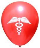 Latex Party Balloons by Nerdy Words, Medical Doctor Nurse Paramedic Emergency Vaccine Red