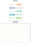 Canoe Paddle Watercolor-Style Blank Note Card for Camping Enthusiasts  (Set of 10)