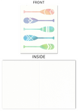 Canoe Paddle Watercolor-Style Blank Note Card for Camping Enthusiasts  (Set of 10)