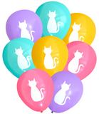 Latex Party Balloons by Nerdy Words, Cat Girl Pink Aqua Purple Butterscotch Birthday