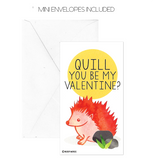 Mini Woodland Creature Owl Raccoon Hedgehog Chipmunk Pun Joke Valentines (Set of 24, Wallet-Sized Cards) for Valentine's Day 