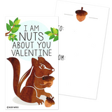 Mini Woodland Creature Owl Raccoon Hedgehog Chipmunk Pun Joke Valentines (Set of 24, Wallet-Sized Cards) for Valentine's Day 