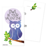 Mini Woodland Creature Owl Raccoon Hedgehog Chipmunk Pun Joke Valentines (Set of 24, Wallet-Sized Cards) for Valentine's Day 