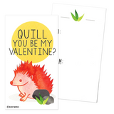 Mini Woodland Creature Owl Raccoon Hedgehog Chipmunk Pun Joke Valentines (Set of 24, Wallet-Sized Cards) for Valentine's Day 