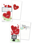 Mini Computer-Themed Valentines (Set of 24, Wallet-Sized Cards) for Valentine's Day 