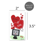 Mini Computer-Themed Valentines (Set of 24, Wallet-Sized Cards) for Valentine's Day 