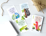 Mini Crocodile Otter Koala Peacock Valentines (Set of 24, Wallet-Sized Cards) for Valentine's Day 