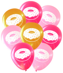 Latex Party Balloons by Nerdy Words, Donut Grow Up Birthday, Pinks and Gold