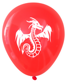 Latex Party Balloons by Nerdy Words, Dragon, Red