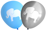 Latex Party Balloons by Nerdy Words, Elephant Baby Shower Birthday, Grey Blue