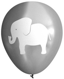 Latex Party Balloons by Nerdy Words, Elephant Baby Shower Birthday, Grey