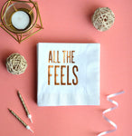 All The Feels White Cocktail Napkins