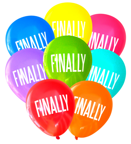 Latex Party Balloons by Nerdy Words, Finally Vaccine Retirement Graduation New Baby House Assorted