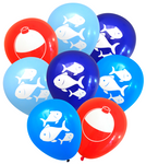 Latex Party Balloons in Fish and Bobber Theme for Little Fisherman Fun to be One Cottage Summer Parties