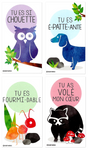 Mini French Joke Valentines (Set of 24, Wallet-Sized Cards) for Valentine's Day 