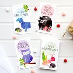 Mini French Joke Valentines (Set of 24, Wallet-Sized Cards) for Valentine's Day 