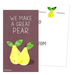 Mini Fruit Pun Joke Valentines (Set of 24, Wallet-Sized Cards) for Valentine's Day 