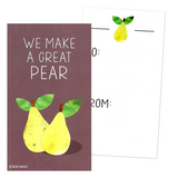 Mini Fruit Pun Joke Valentines (Set of 24, Wallet-Sized Cards) for Valentine's Day 