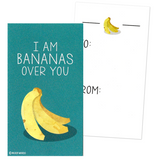 Mini Fruit Pun Joke Valentines (Set of 24, Wallet-Sized Cards) for Valentine's Day 
